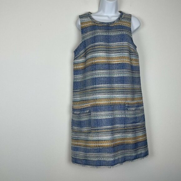 Akemi Kin Tweed Multi Colored Striped Dress Size 10 - Picture 1 of 8